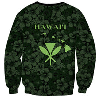 Hawaii Lei Kamehameha Sweatshirt Oma'oma'o Seamless Pattern Hibiscus Flower
