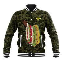 Hawaii Lei Kamehameha Baseball Jacket Melemele Seamless Pattern Hibiscus Flower
