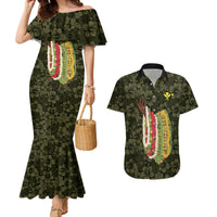 Hawaii Lei Kamehameha Couples Matching Mermaid Dress and Hawaiian Shirt Melemele Seamless Pattern Hibiscus Flower
