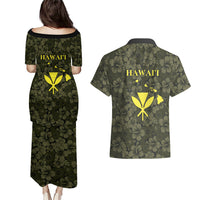 Hawaii Lei Kamehameha Couples Matching Puletasi and Hawaiian Shirt Melemele Seamless Pattern Hibiscus Flower