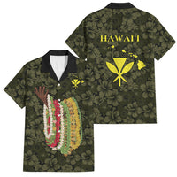 Hawaii Lei Kamehameha Family Matching Mermaid Dress and Hawaiian Shirt Melemele Seamless Pattern Hibiscus Flower LT9 Dad's Shirt - Short Sleeve Yellow - Polynesian Pride