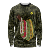 Hawaii Lei Kamehameha Long Sleeve Shirt Melemele Seamless Pattern Hibiscus Flower