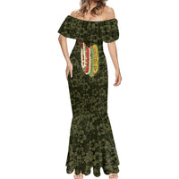 Hawaii Lei Kamehameha Mermaid Dress Melemele Seamless Pattern Hibiscus Flower
