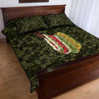 Hawaii Lei Kamehameha Quilt Bed Set Melemele Seamless Pattern Hibiscus Flower