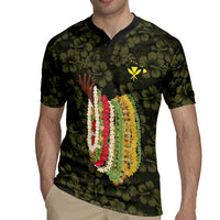 Hawaii Lei Kamehameha Rugby Jersey Melemele Seamless Pattern Hibiscus Flower