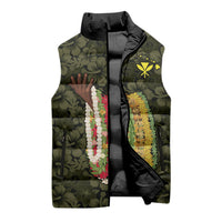 Hawaii Lei Kamehameha Sleeveless Puffer Jacket Melemele Seamless Pattern Hibiscus Flower