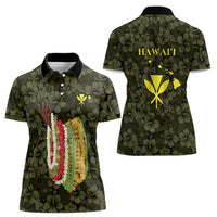 Hawaii Lei Kamehameha Women Polo Shirt Melemele Seamless Pattern Hibiscus Flower