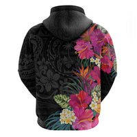 Hafa Adai Guam Zip Hoodie Tropical Flowers Colorful Vibes LT9 - Polynesian Pride
