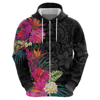 Hafa Adai Guam Zip Hoodie Tropical Flowers Colorful Vibes LT9 - Polynesian Pride