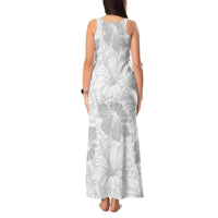 Samoa Lotu Tamaiti Tank Maxi Dress White Sun Day Beauty Hibiscus Ver01 LT9 - Polynesian Pride