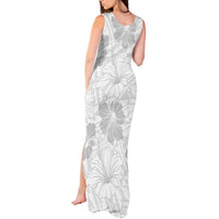 Samoa Lotu Tamaiti Tank Maxi Dress White Sun Day Beauty Hibiscus Ver01 LT9 - Polynesian Pride