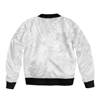 Samoa Lotu Tamaiti Bomber Jacket White Sun Day Beauty Hibiscus Ver02 LT9 - Polynesian Pride