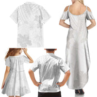 Samoa Lotu Tamaiti Family Matching Summer Maxi Dress and Hawaiian Shirt White Sun Day Beauty Hibiscus Ver02