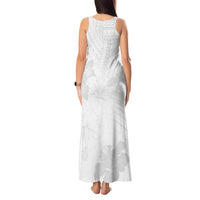 Samoa Lotu Tamaiti Tank Maxi Dress White Sun Day Beauty Hibiscus Ver02 LT9 - Polynesian Pride