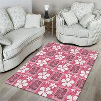 Give Cancer The Boot Pink Cowgirl Area Rug Western Aloha Hibiscus Paniolo Heritage Floral