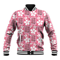 Give Cancer The Boot Pink Cowgirl Baseball Jacket Western Aloha Hibiscus Paniolo Heritage Floral