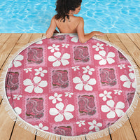 Give Cancer The Boot Pink Cowgirl Beach Blanket Western Aloha Hibiscus Paniolo Heritage Floral