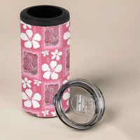 Give Cancer The Boot Pink Cowgirl 4 in 1 Can Cooler Tumbler Western Aloha Hibiscus Paniolo Heritage Floral