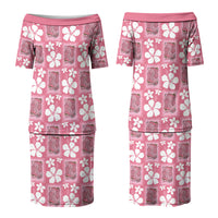 Give Cancer The Boot Pink Cowgirl Couples Matching Puletasi and Hawaiian Shirt Western Aloha Hibiscus Paniolo Heritage Floral