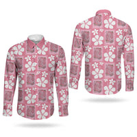 Give Cancer The Boot Pink Cowgirl Couples Matching Short Sleeve Bodycon Dress and Long Sleeve Button Shirt Western Aloha Hibiscus Paniolo Heritage Floral