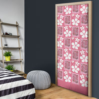Give Cancer The Boot Pink Cowgirl Door Cover Western Aloha Hibiscus Paniolo Heritage Floral