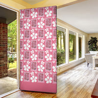 Give Cancer The Boot Pink Cowgirl Door Cover Western Aloha Hibiscus Paniolo Heritage Floral