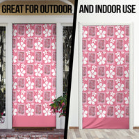Give Cancer The Boot Pink Cowgirl Door Cover Western Aloha Hibiscus Paniolo Heritage Floral