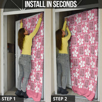 Give Cancer The Boot Pink Cowgirl Door Cover Western Aloha Hibiscus Paniolo Heritage Floral