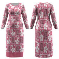 Give Cancer The Boot Pink Cowgirl Family Matching Long Sleeve Bodycon Dress and Hawaiian Shirt Western Aloha Hibiscus Paniolo Heritage Floral