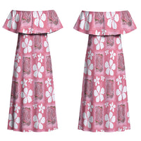 Give Cancer The Boot Pink Cowgirl Family Matching Off Shoulder Maxi Dress and Hawaiian Shirt Western Aloha Hibiscus Paniolo Heritage Floral