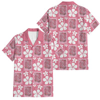 Give Cancer The Boot Pink Cowgirl Family Matching Off Shoulder Short Dress and Hawaiian Shirt Western Aloha Hibiscus Paniolo Heritage Floral
