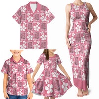 Give Cancer The Boot Pink Cowgirl Family Matching Tank Maxi Dress and Hawaiian Shirt Western Aloha Hibiscus Paniolo Heritage Floral