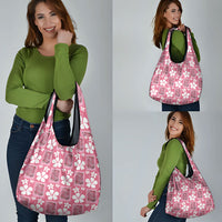 Give Cancer The Boot Pink Cowgirl Grocery Bag Western Aloha Hibiscus Paniolo Heritage Floral