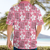Give Cancer The Boot Pink Cowgirl Hawaiian Shirt Western Aloha Hibiscus Paniolo Heritage Floral