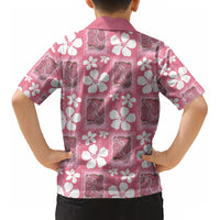 Give Cancer The Boot Pink Cowgirl Kid Hawaiian Shirt Western Aloha Hibiscus Paniolo Heritage Floral