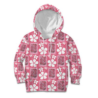 Give Cancer The Boot Pink Cowgirl Kid Hoodie Western Aloha Hibiscus Paniolo Heritage Floral