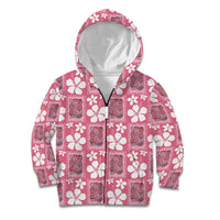 Give Cancer The Boot Pink Cowgirl Kid Hoodie Western Aloha Hibiscus Paniolo Heritage Floral