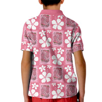 Give Cancer The Boot Pink Cowgirl Kid Polo Shirt Western Aloha Hibiscus Paniolo Heritage Floral