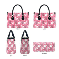 Give Cancer The Boot Pink Cowgirl Leather Bag Western Aloha Hibiscus Paniolo Heritage Floral