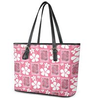 Give Cancer The Boot Pink Cowgirl Leather Tote Bag Western Aloha Hibiscus Paniolo Heritage Floral