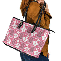 Give Cancer The Boot Pink Cowgirl Leather Tote Bag Western Aloha Hibiscus Paniolo Heritage Floral