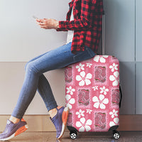 Give Cancer The Boot Pink Cowgirl Luggage Cover Western Aloha Hibiscus Paniolo Heritage Floral