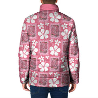 Give Cancer The Boot Pink Cowgirl Padded Jacket Western Aloha Hibiscus Paniolo Heritage Floral