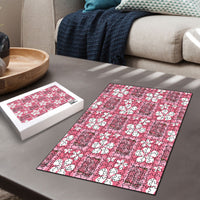 Give Cancer The Boot Pink Cowgirl Puzzle Western Aloha Hibiscus Paniolo Heritage Floral