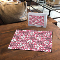 Give Cancer The Boot Pink Cowgirl Puzzle Western Aloha Hibiscus Paniolo Heritage Floral