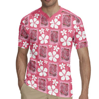 Give Cancer The Boot Pink Cowgirl Rugby Jersey Western Aloha Hibiscus Paniolo Heritage Floral