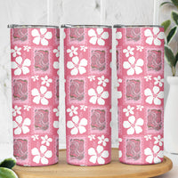 Give Cancer The Boot Pink Cowgirl Skinny Tumbler Western Aloha Hibiscus Paniolo Heritage Floral