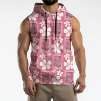 Give Cancer The Boot Pink Cowgirl Sleeveless Hoodie Western Aloha Hibiscus Paniolo Heritage Floral