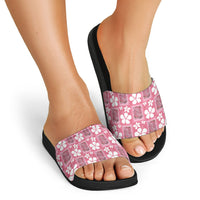 Give Cancer The Boot Pink Cowgirl Slide Sandals Western Aloha Hibiscus Paniolo Heritage Floral