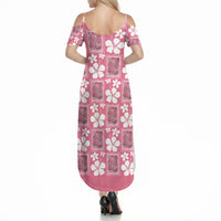 Give Cancer The Boot Pink Cowgirl Summer Maxi Dress Western Aloha Hibiscus Paniolo Heritage Floral